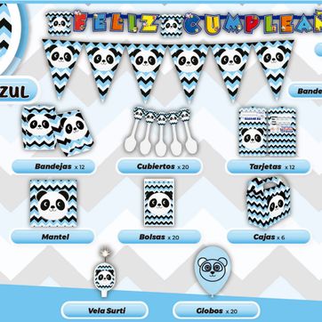 Imagen del producto DECORACIÓN PANDA AZUL 