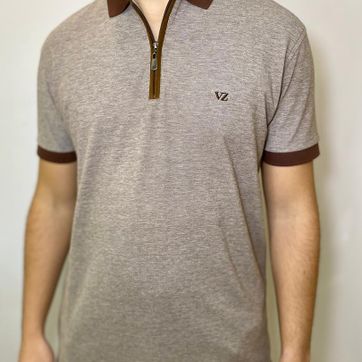 POLO CON CIERRE VELEZ - MARRON - imagen 1