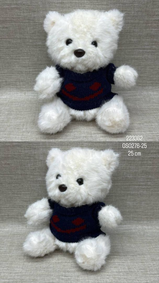 OSO BLANCO CON SUETER DE 25 CM 