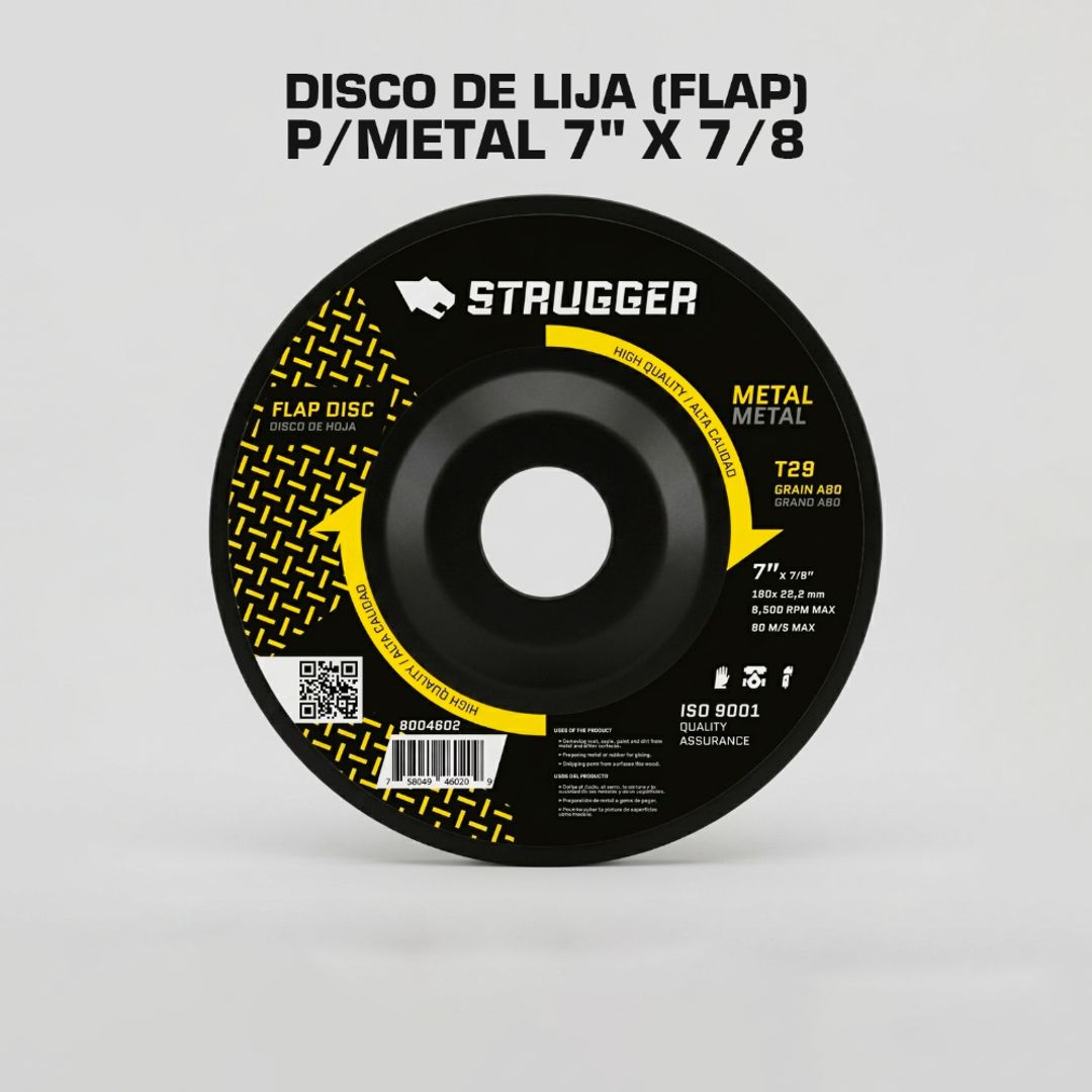 DISCO DE LIJA (FLAP) P/METAL 7" X 7/8 