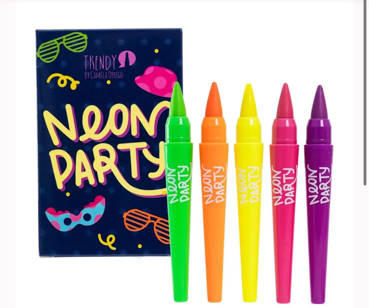 KIT 5 PINTUCARITAS TONOS PASTEL PARTY NEON TRENDY