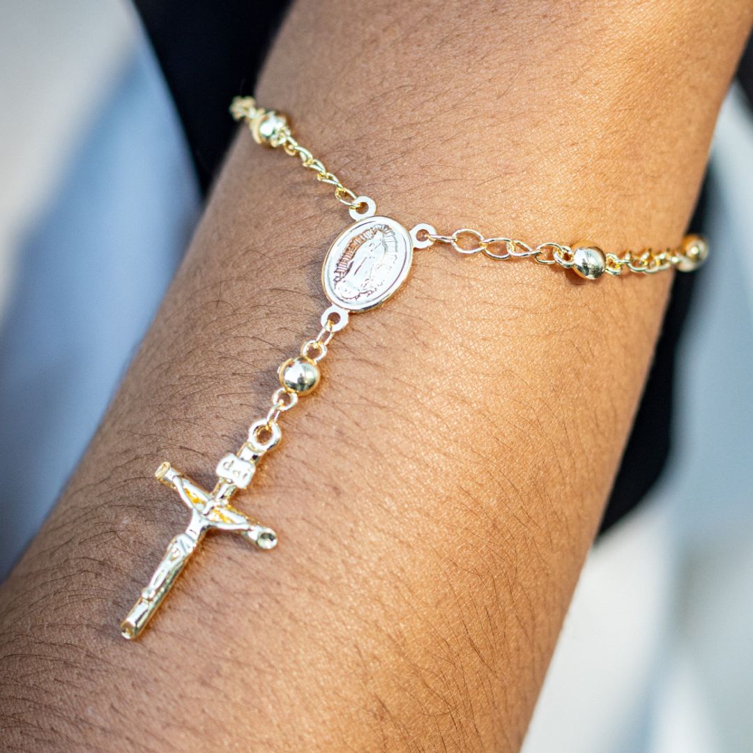 Pulsera denario rodio 