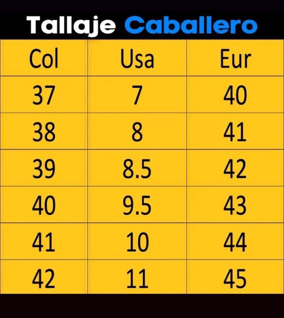 PLANTILLA DE TALLAS 