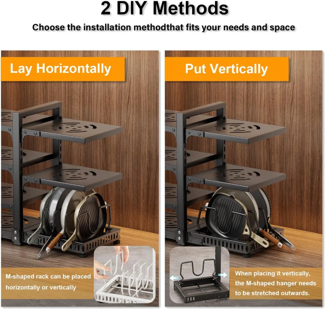 ESTANTE ORGANIZADOR OLLAS Y TAPAS METALICO GRANDE