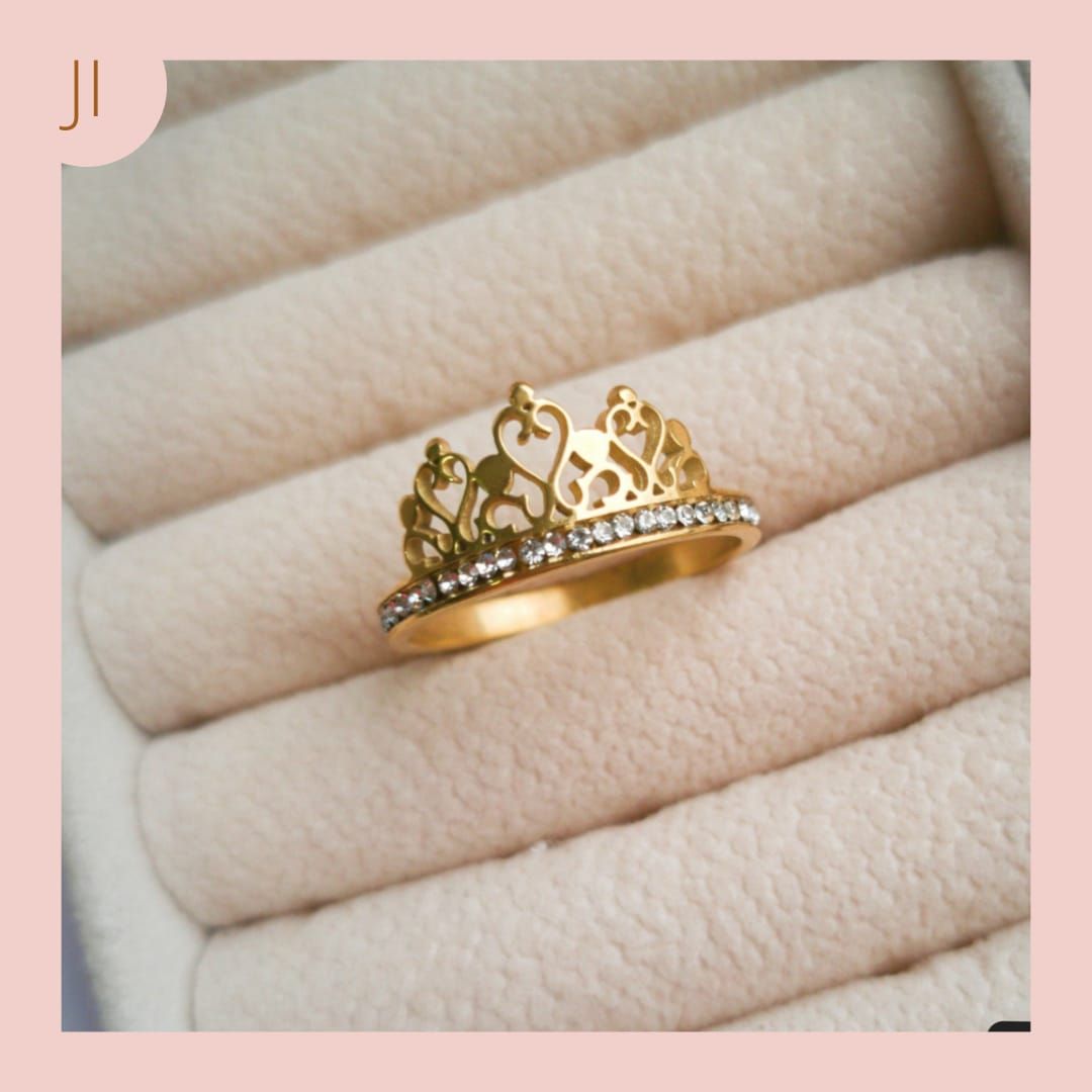 Anillo Acero Inoxidable Corona Talla 10