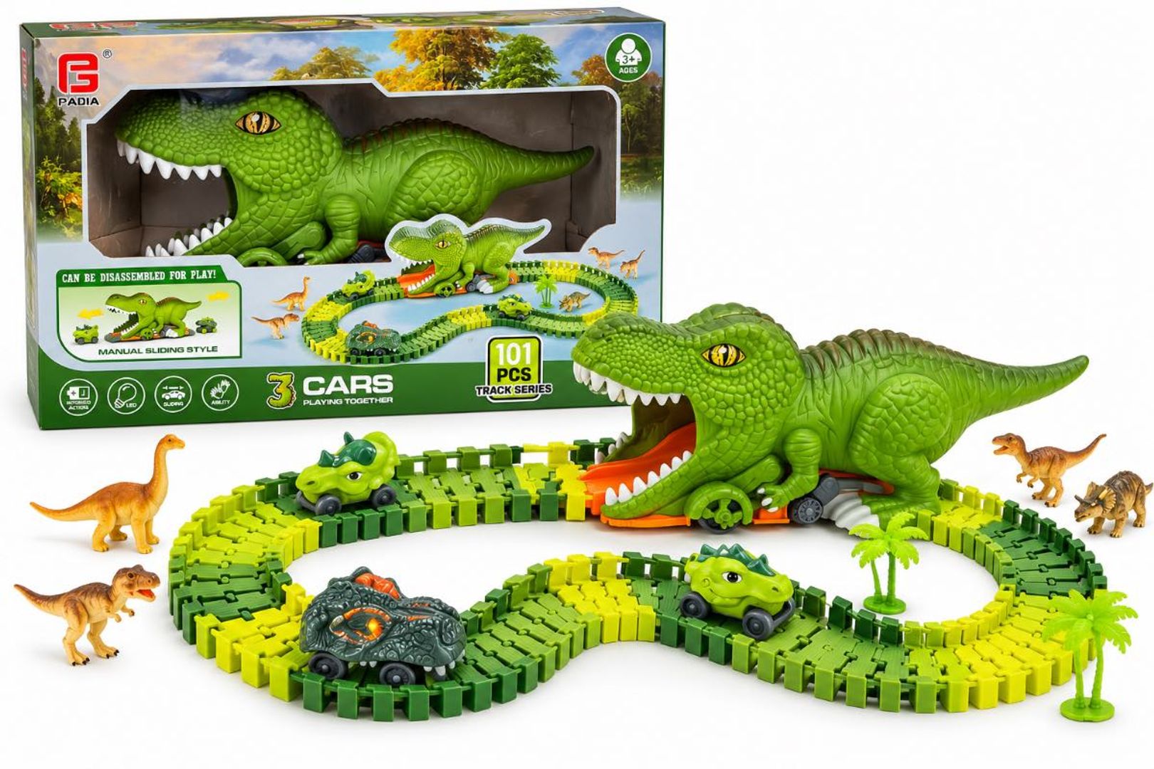 PISTA DINOSAURIO 101PCS 