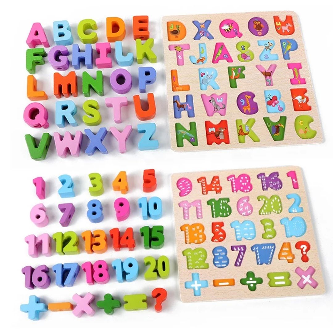Rompecabezas Numeros Y Letras Para Enebrar Montessori