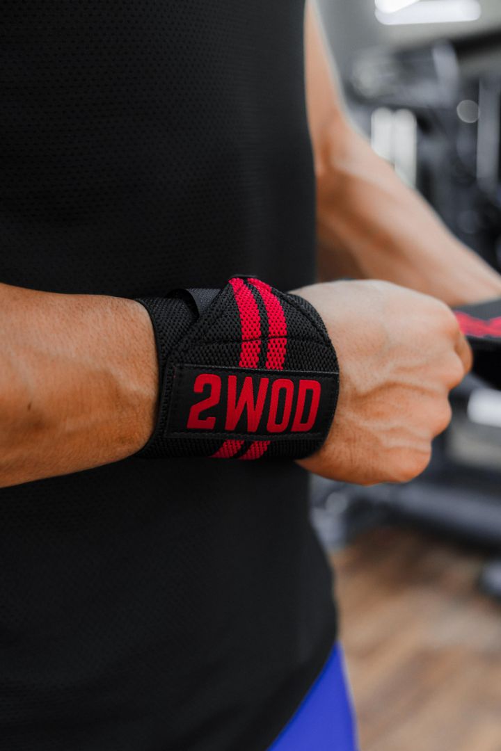 MUÑEQUERAS ELASTICAS NEGRO-ROJO