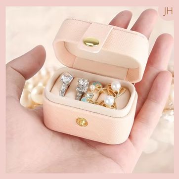 Mini Joyero para anillos Rosa Cuero Pu - imagen 1