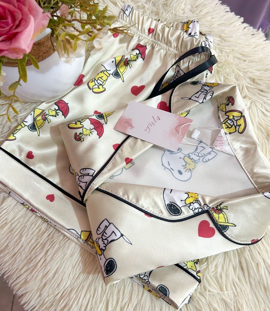 Set Snoopy Amarillo / Seda