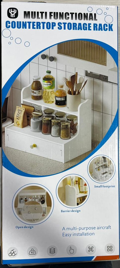 ARMARIO ORGANIZADOR ESTANTE 2 NIVELES CON CAJON PRLA-990