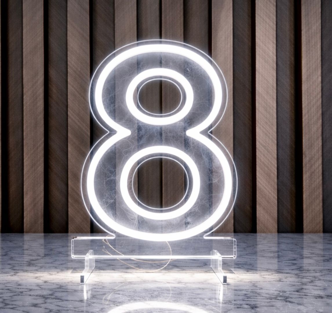 NÚMEROS EN LUZ LED BLANCA