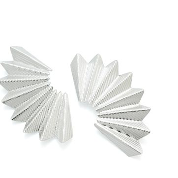 SILVER MEDIUM BLUE PALM EARRINGS - imagen 1