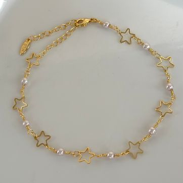 Imagen del producto Tobillera estrellas perlas 
