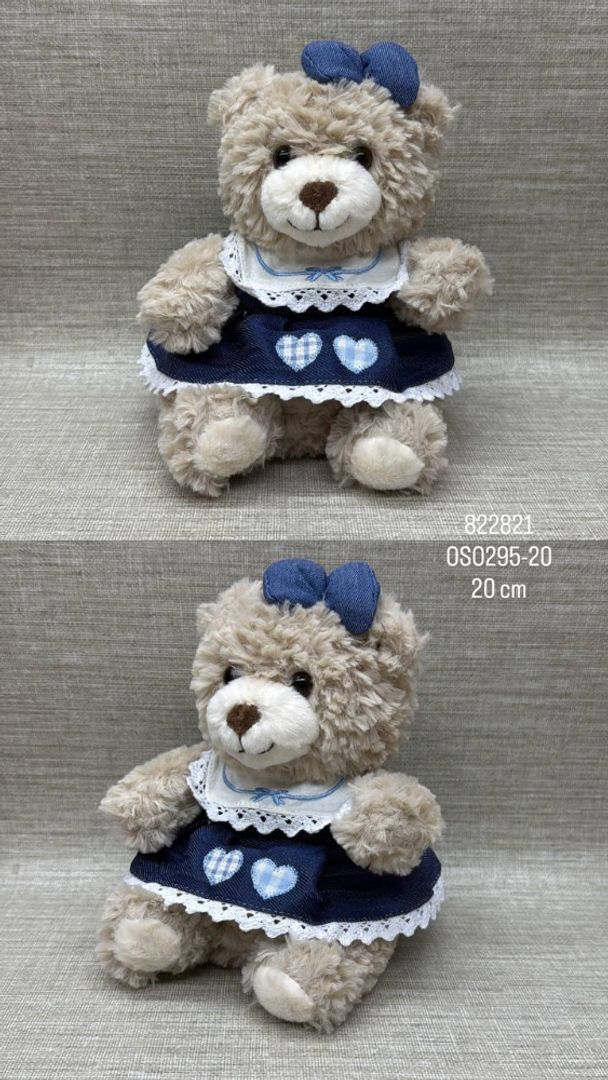 OSA CON VESTIDO AZUL DE 20 CM 