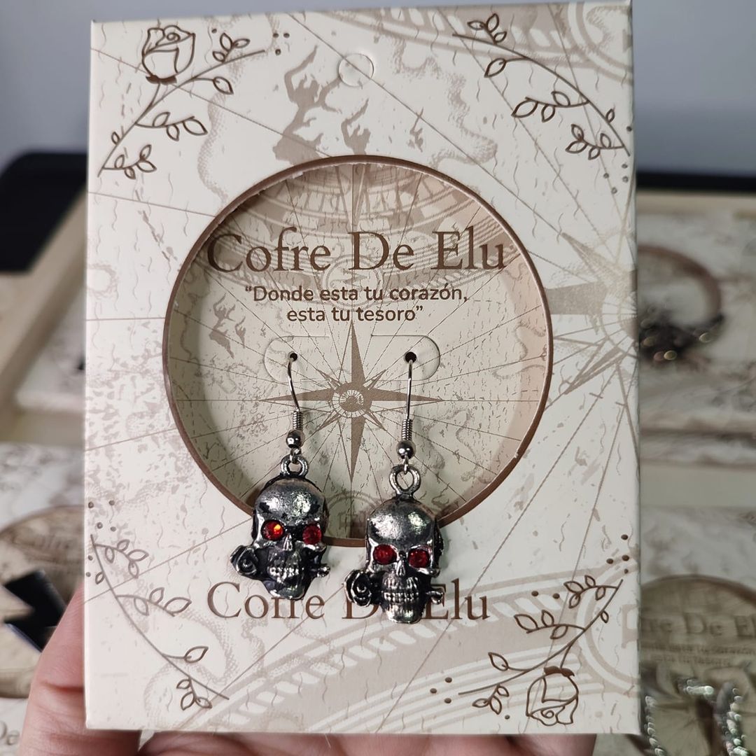ARETES CALAVERA ROSA
