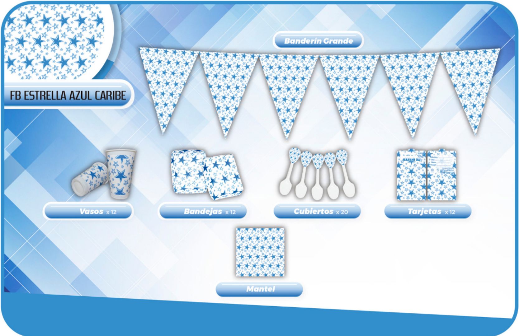 DECORACIÓN ESTRELLA AZUL FONDO BLANCO
