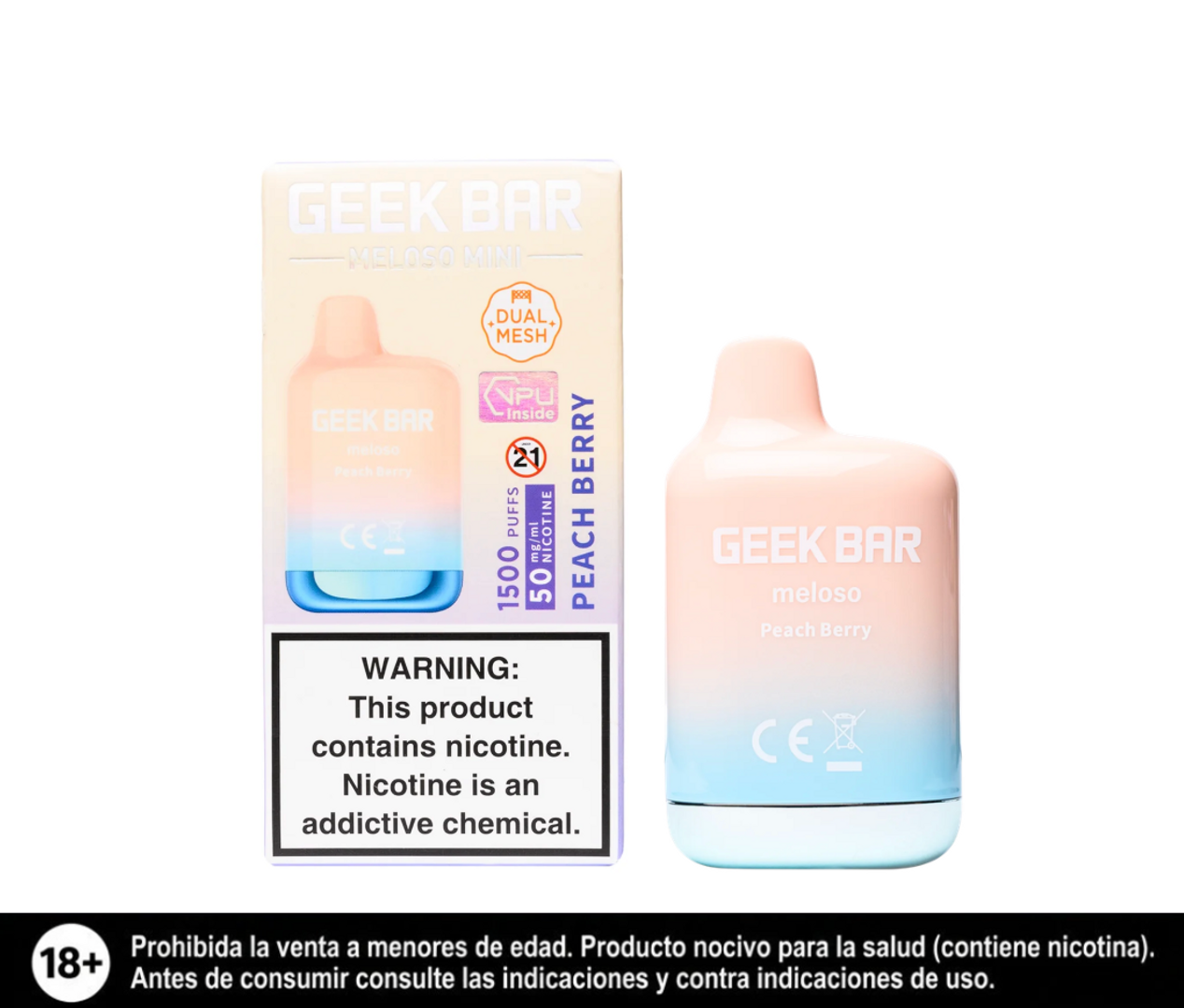 Geek Bar Peach Berry 1500 Puffs Meloso Mini