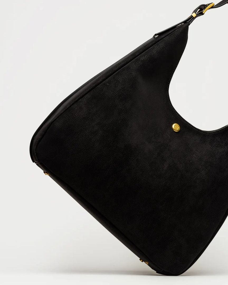 BOLSO RAW EFECTO CUERO NEGRO