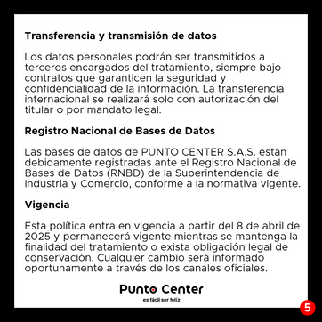 Política de tratamiento de datos - imagen 5