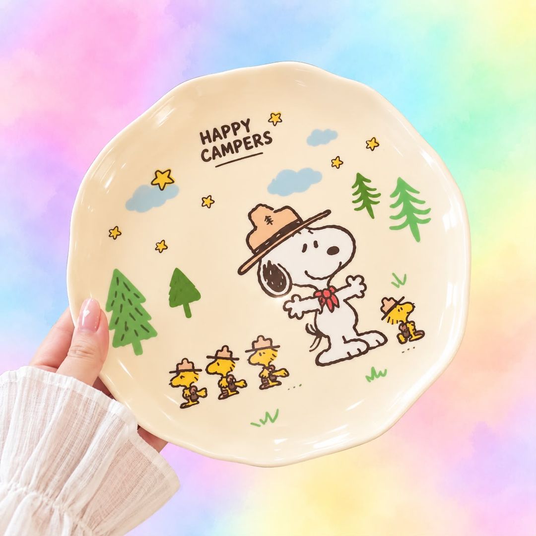 Plato cereamica snoopy bosque