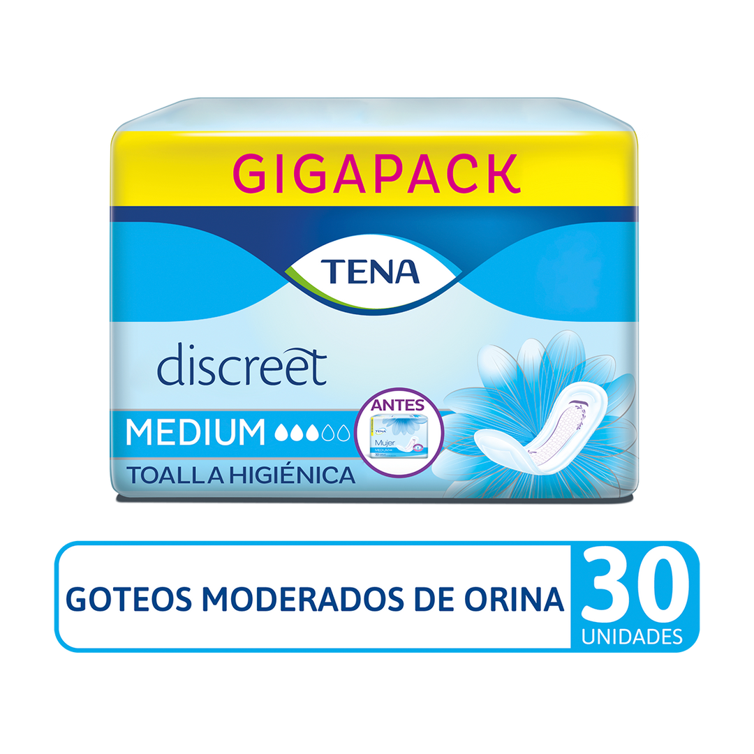 Toalla Higiénica TENA Discreet Medium x 30 Und