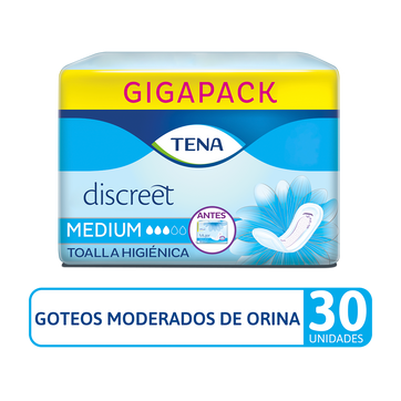 Imagen del producto Toalla Higiénica TENA Discreet Medium x 30 Und
