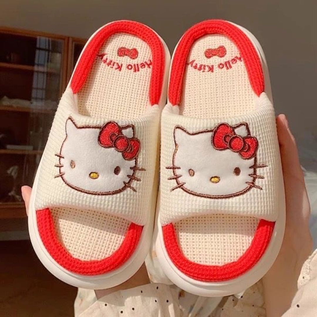 Sandalia tejida hello kitty 