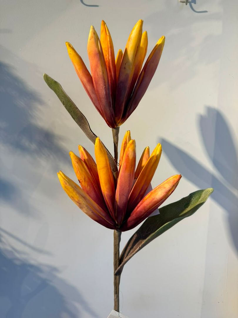 FLOR EN VARA X 2 DE ESPUMADO TONOS TIERRA