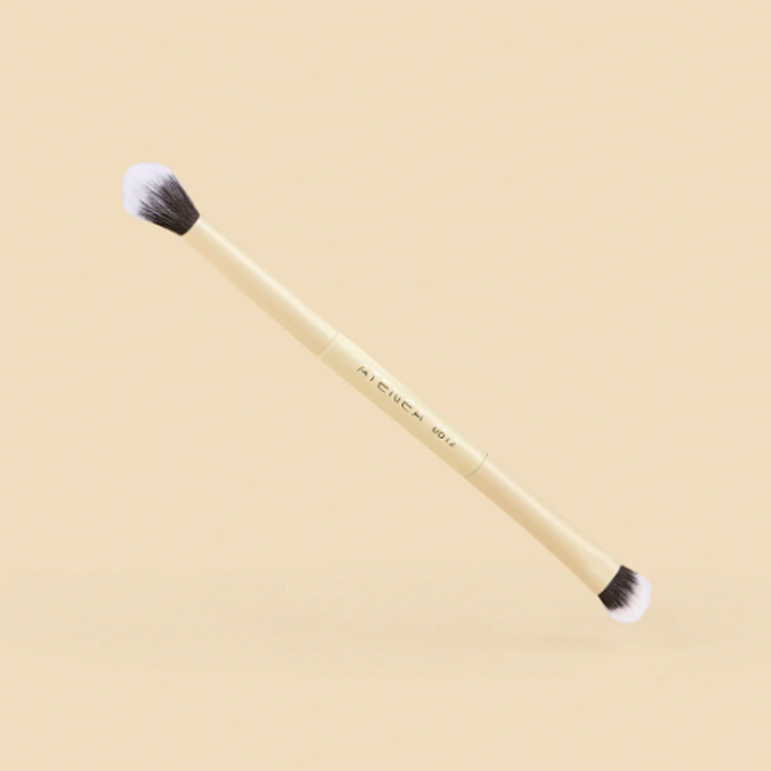 BROCHA DUO PLANA CREMA Y DIFUMINADORA ATENEA