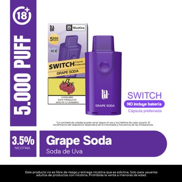 Imagen del producto Lit Pod Grape Soda Switch 3% Nic 5.000 Puffs