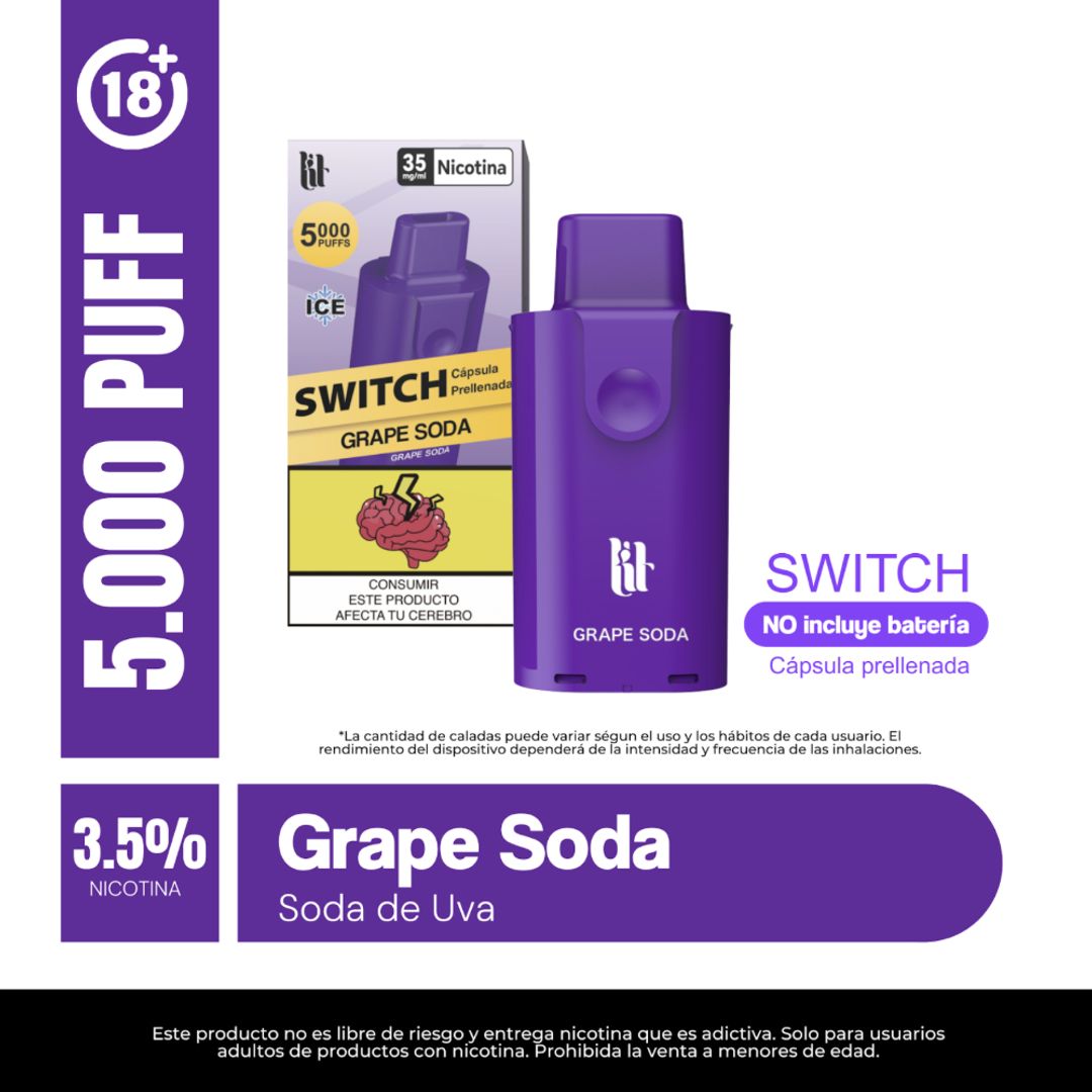 Lit Pod Grape Soda Switch 3% Nic 5.000 Puffs