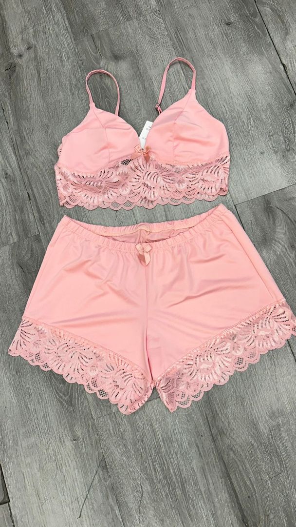 Pijama top short unicolor