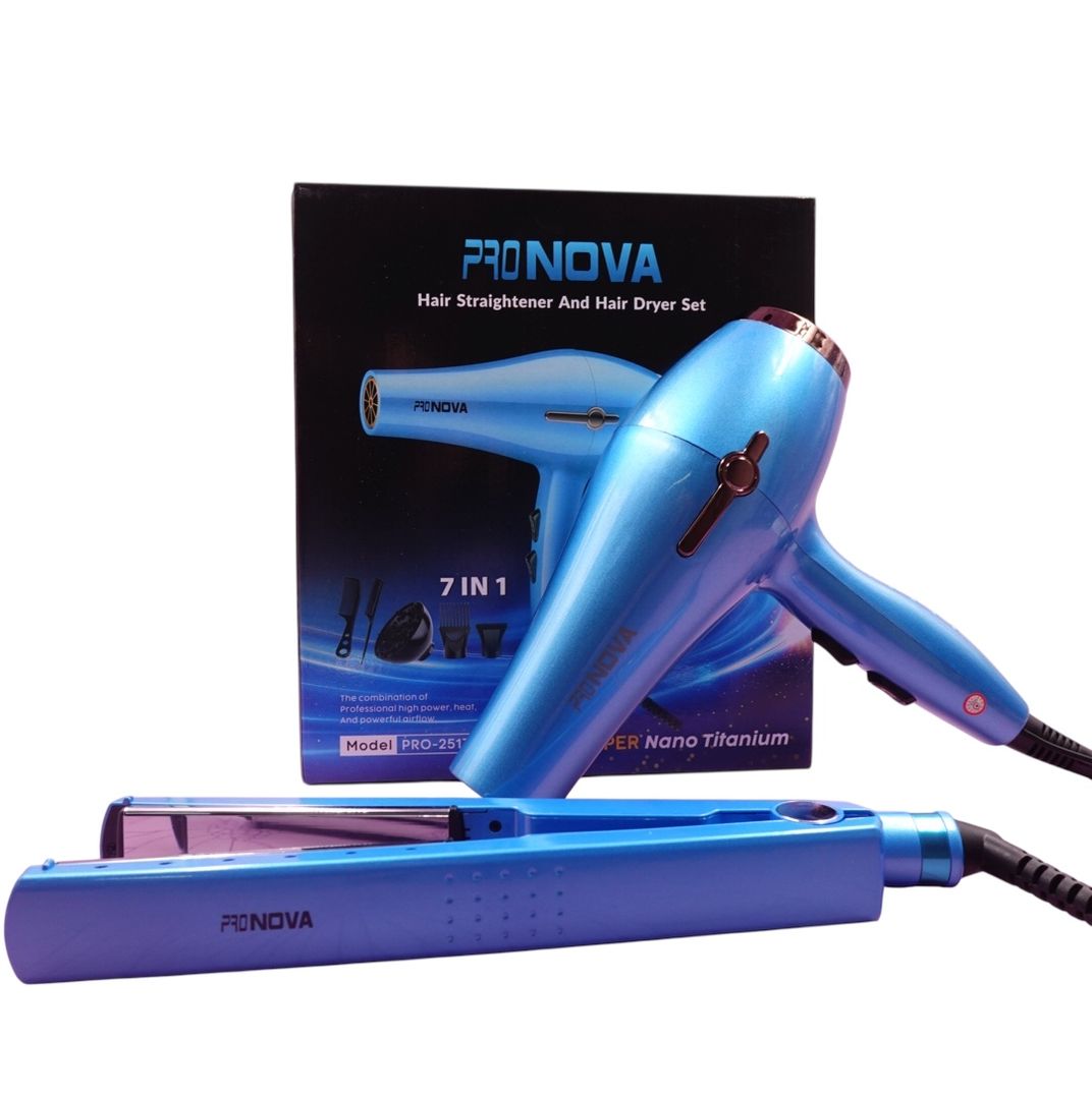 COMBO PLANCHA & SECADOR 7 EN 1 NANO TITANIUM