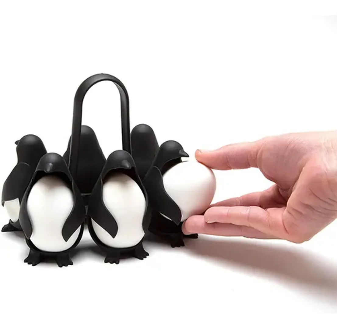 MOLDE PINGUINOS SOPORTE PARA HUEVOS COCIDOS X6
