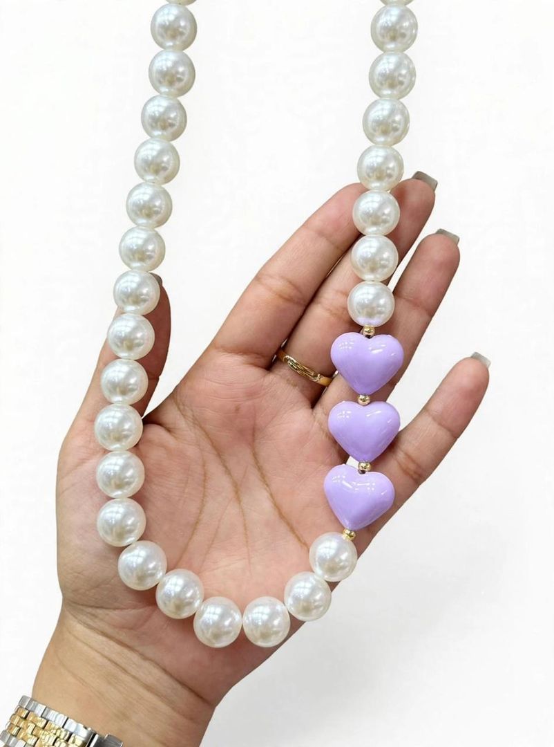 Collar Perla Corazón 