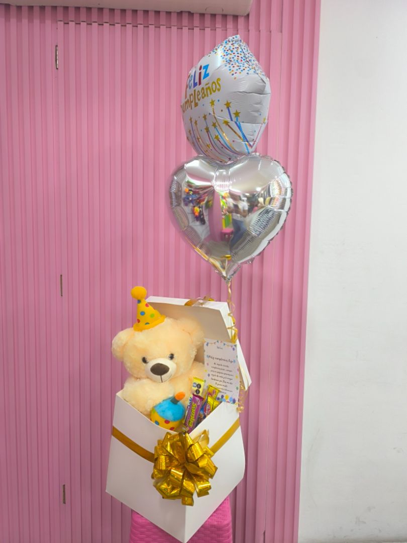 CAJA OSO CUMPLEAÑOS