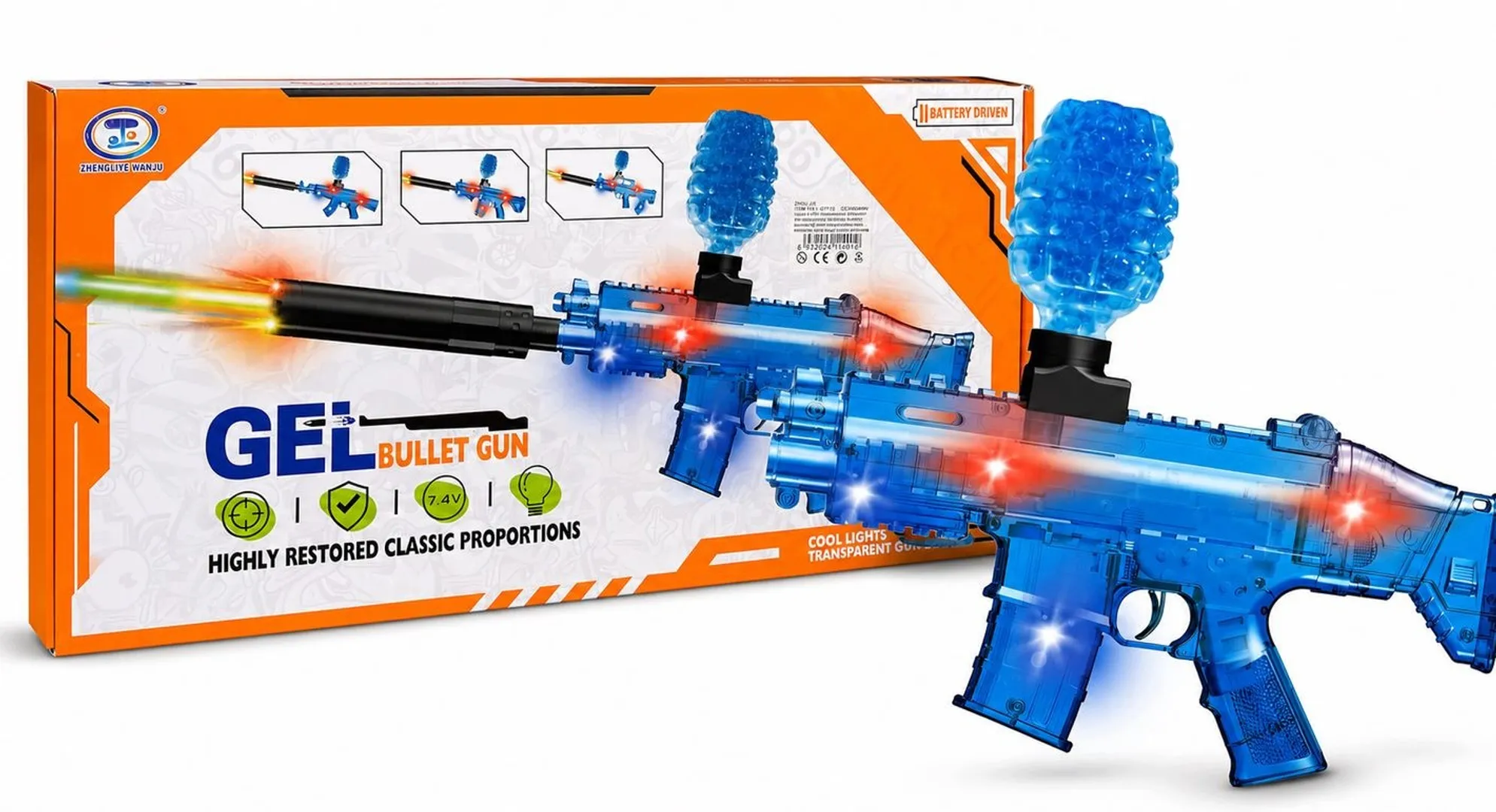 PISTOLA DE HIDROGEL RIFLES CON LUCES LED