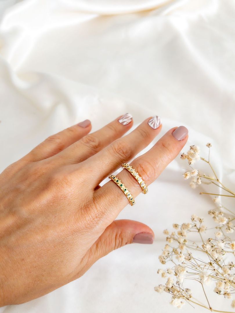 Anillo argolla circon transparente