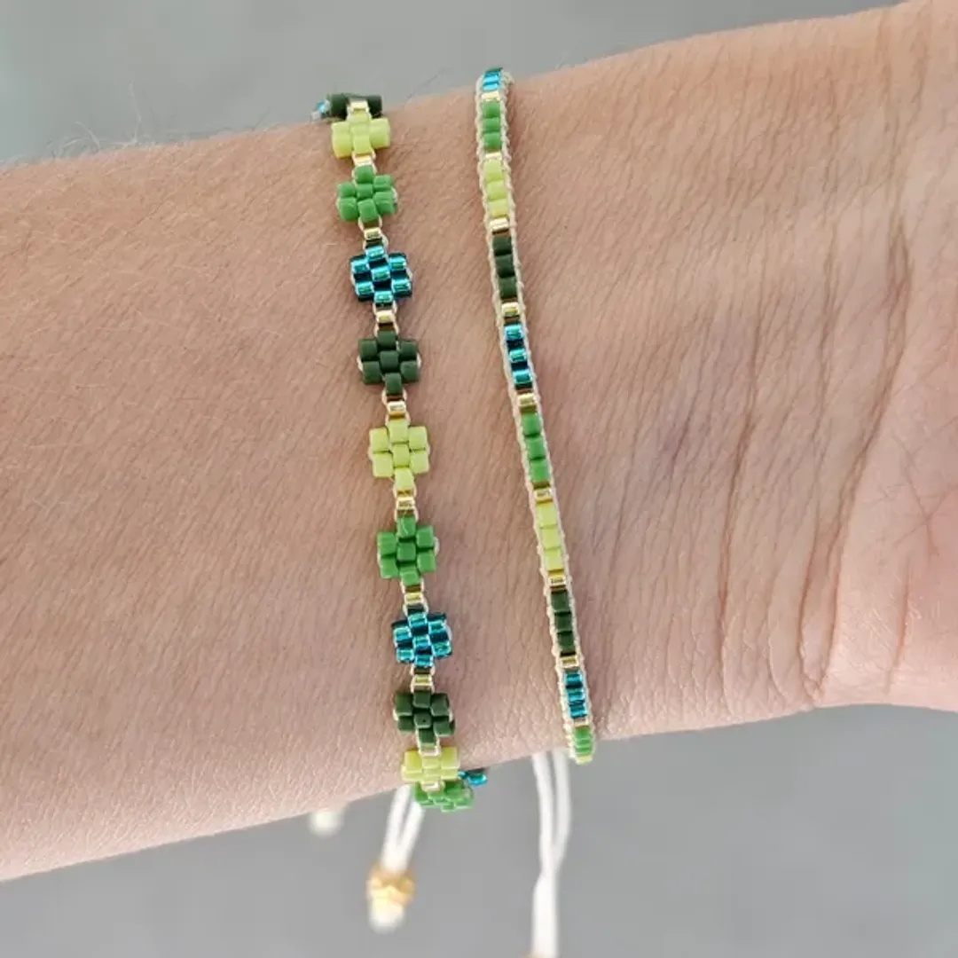 Pulsera Duo Flor Mini Miyuki