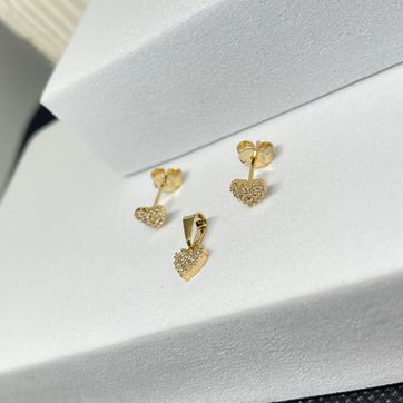 Set conjunto corazon microciron cristal - imagen 1