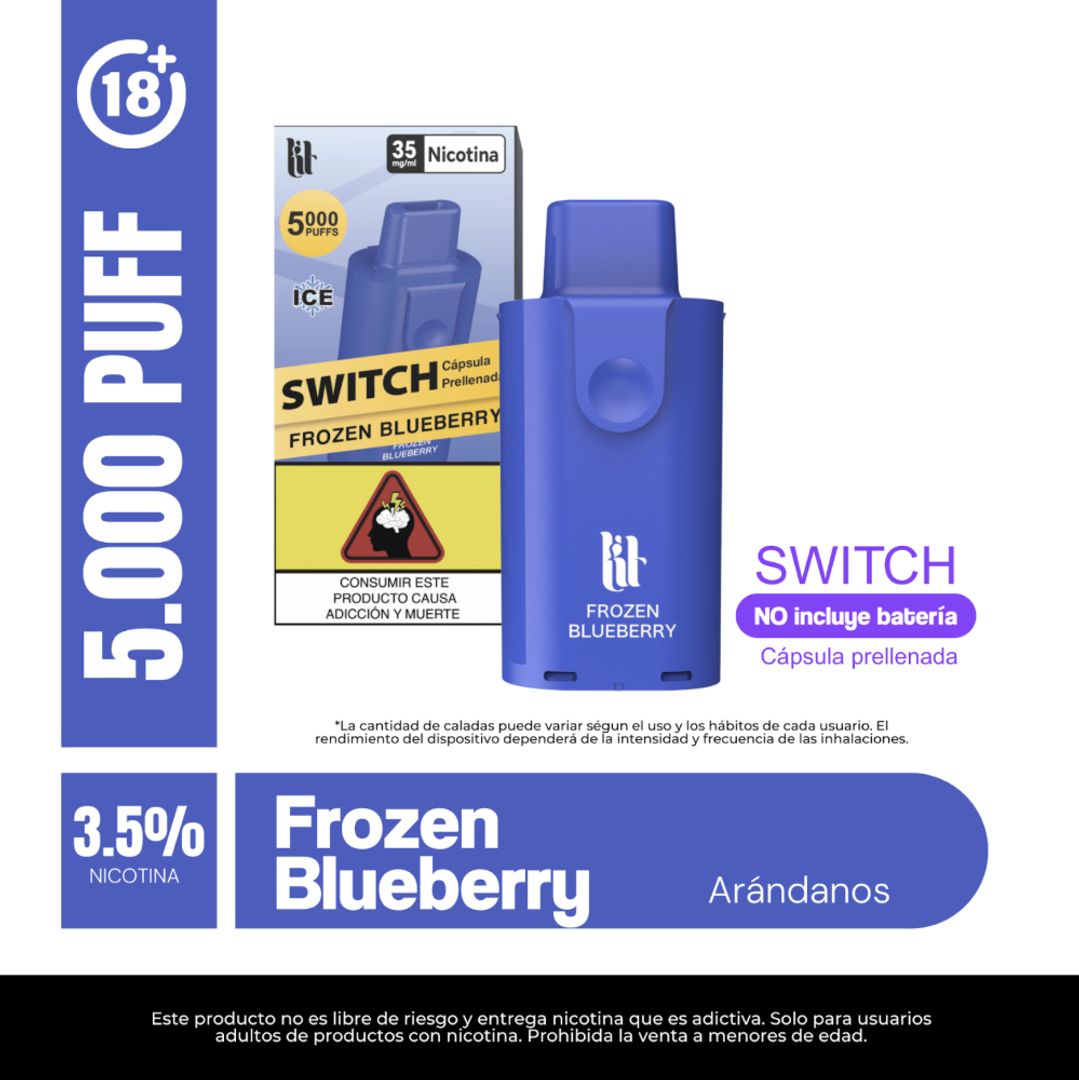 Lit Pod Frozen Blueberry Switch 3% Nic 5.000 Puffs
