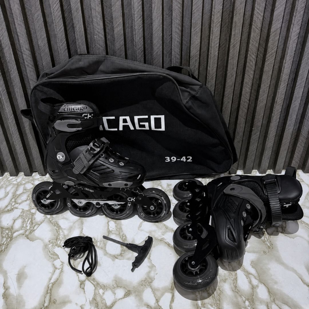 PATIN CHICAGO SEMI-PROFESIONAL NEGRO BOTA ORTOPÉDICA ANTICHOQUE 