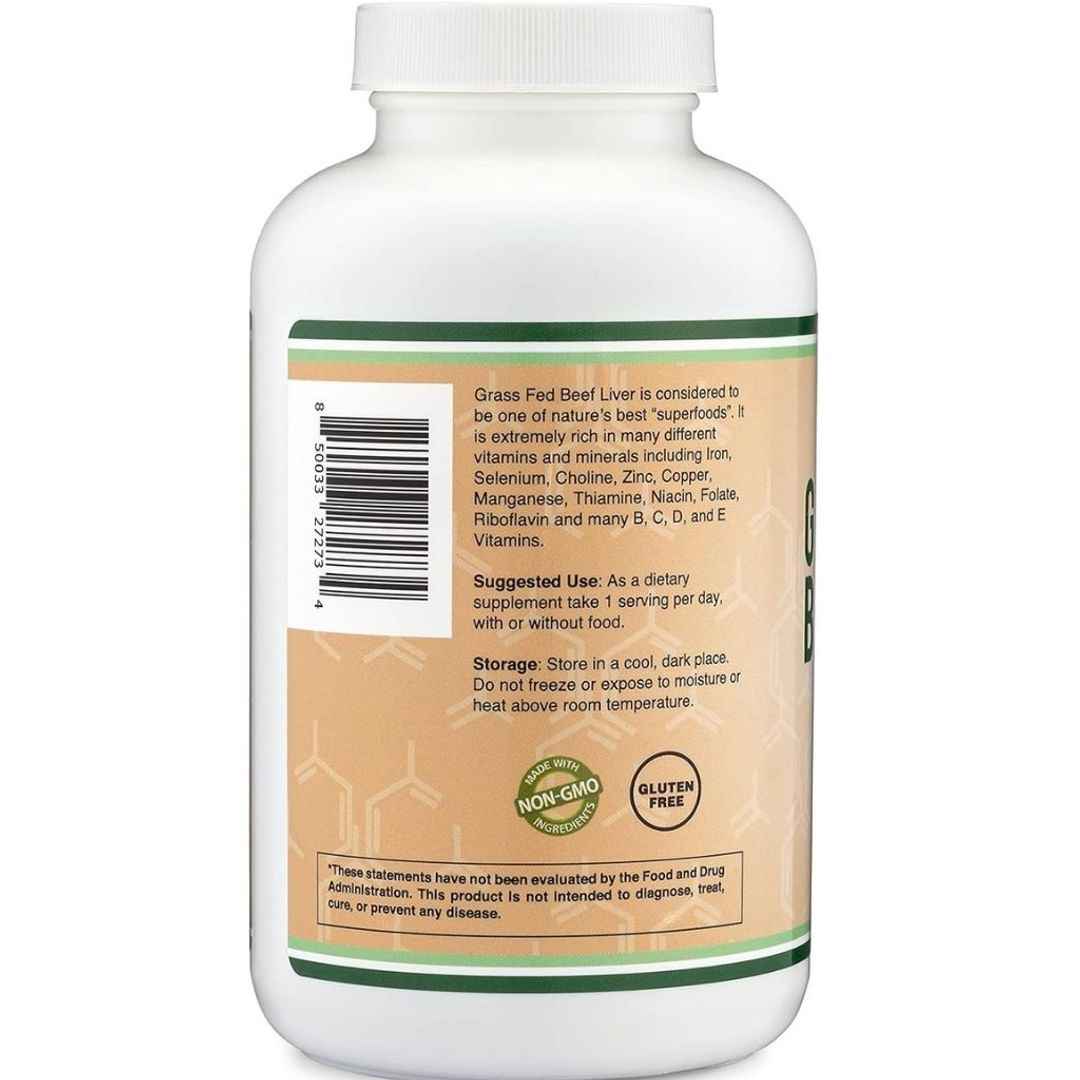 Double Wood Cápsulas de hígado de res 1,000 mg 180cap