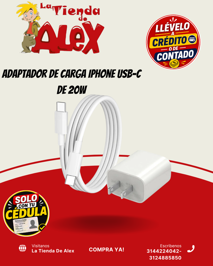 Adaptador de Carga Iphone Usb-C de 20W