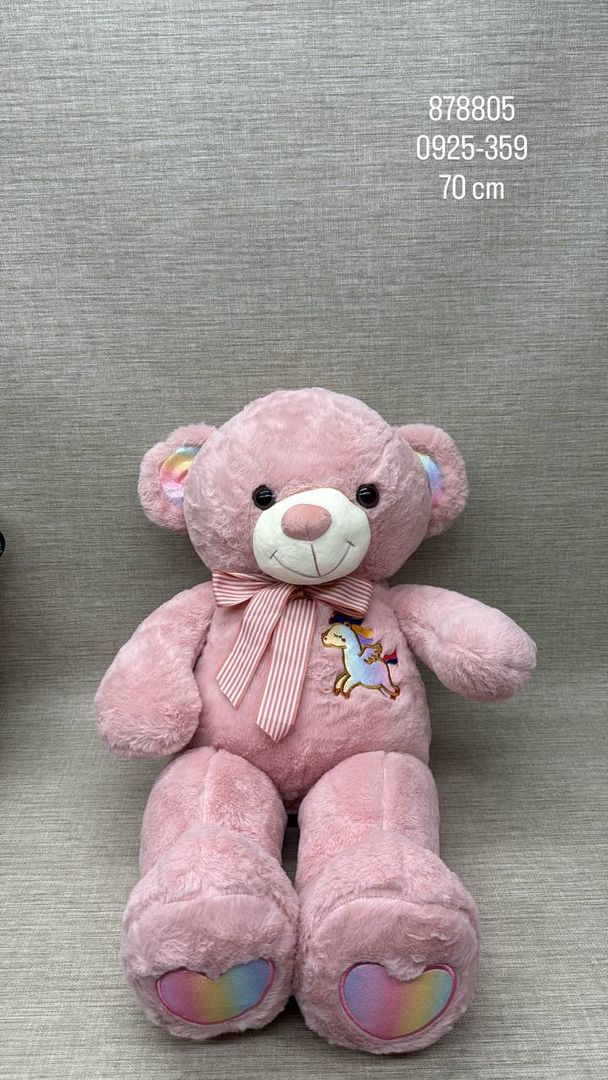 OSO PATAS LARGAS CON BORDADO DE UNICORNIO 70 CM