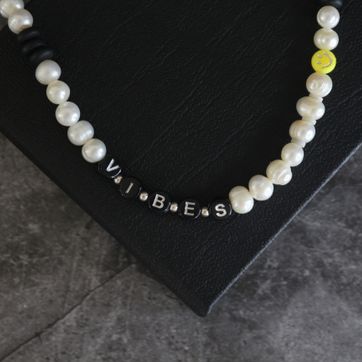 Collar perlas de rio + palabra - imagen 1