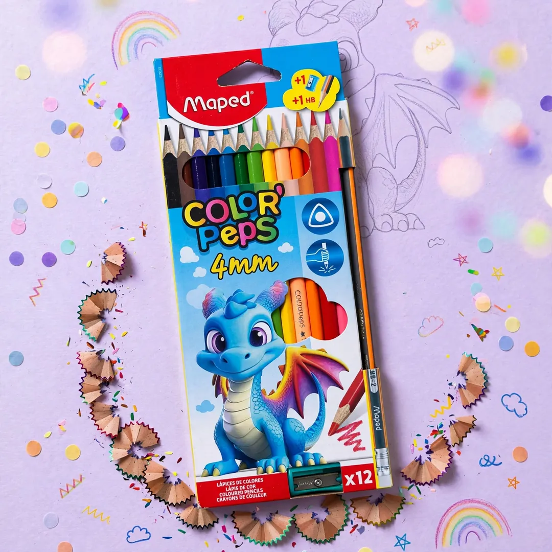 COLORES MAPED X12 + TAJALÁPIZ Y LÁPIZ HB