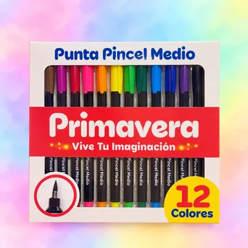 Imagen del producto Plumones punta pincel medio x 12