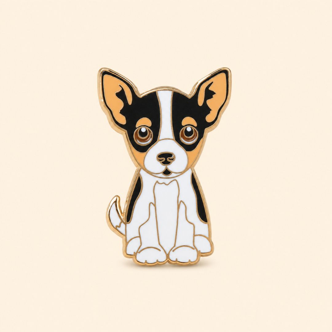 PIN CHIHUAHUA BLANCO NEGRO